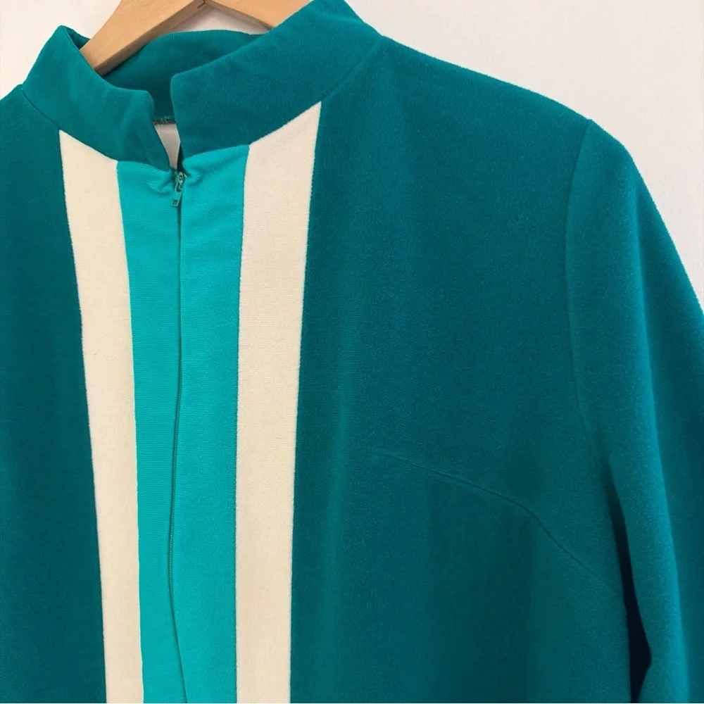 Vtg Vanity Fair Robe Womens 14 Velour House Coat Gown Pajamas 3/4 Zip 60s 70s
